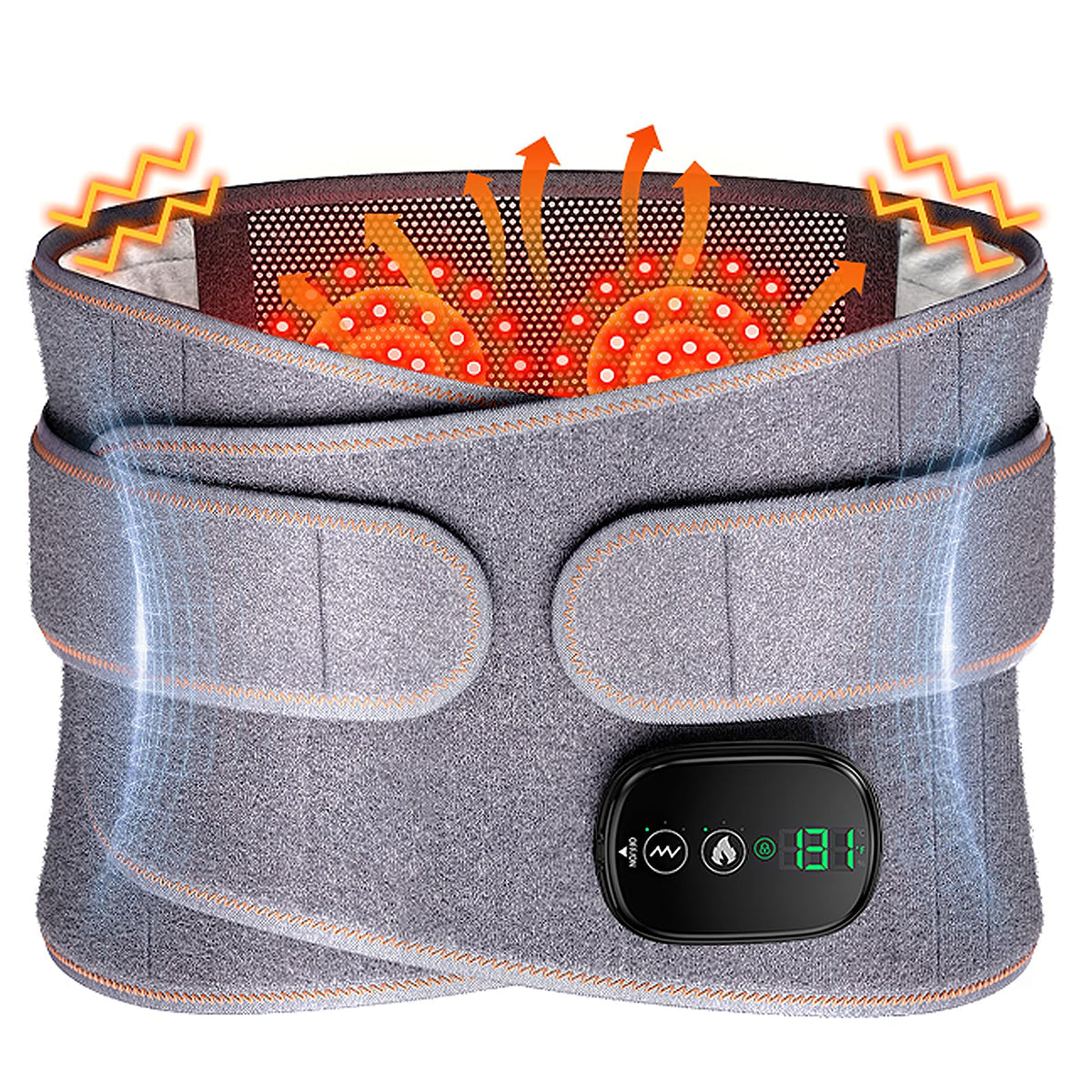 WNH lower back massager worn at the waist delivering heat and vibration.
