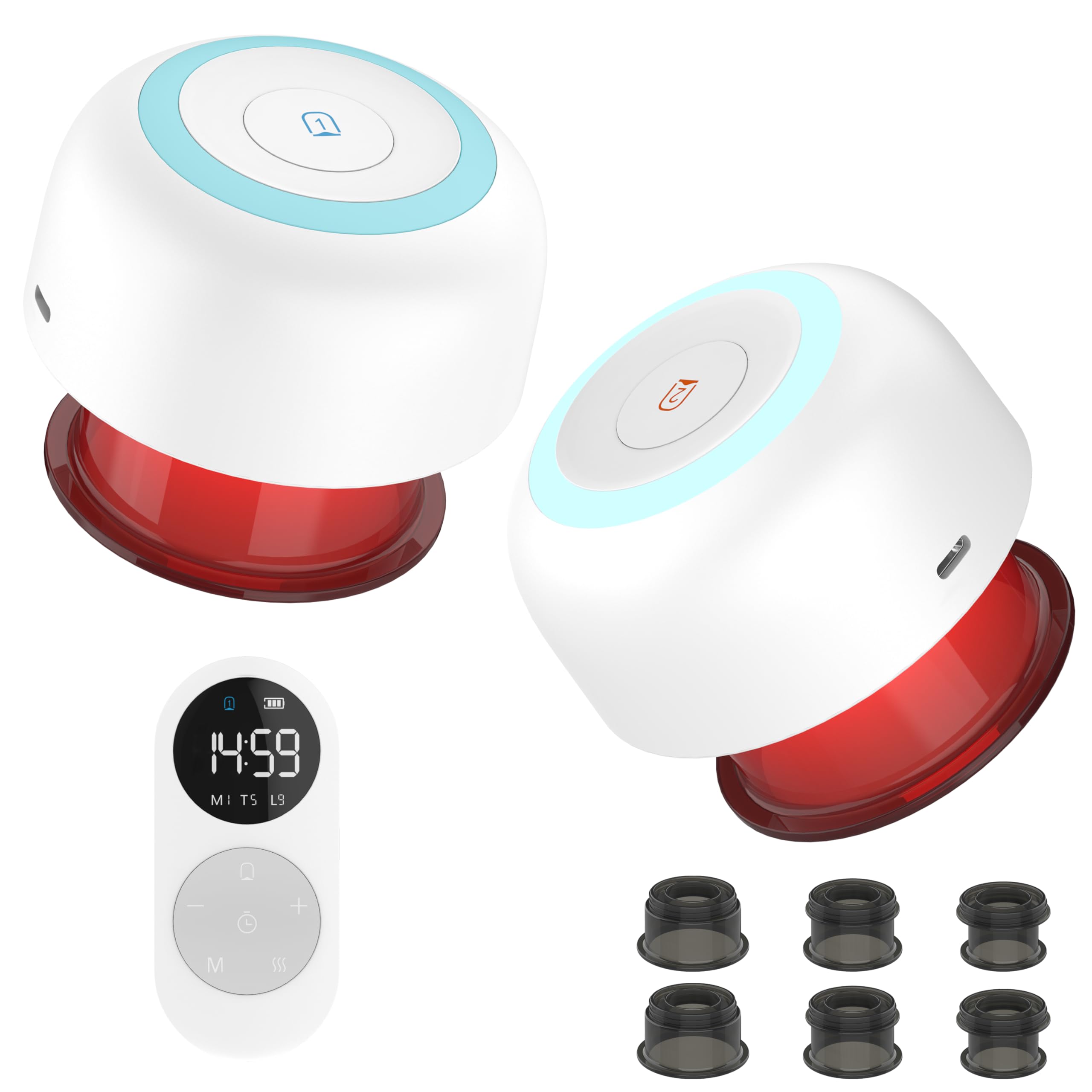 Wobrikosee 2-pack cupping massager front display with mode options for sessions