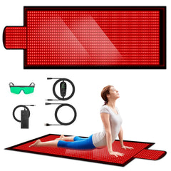 WOFITD large red light mat laid flat for full-body coverage and relaxation