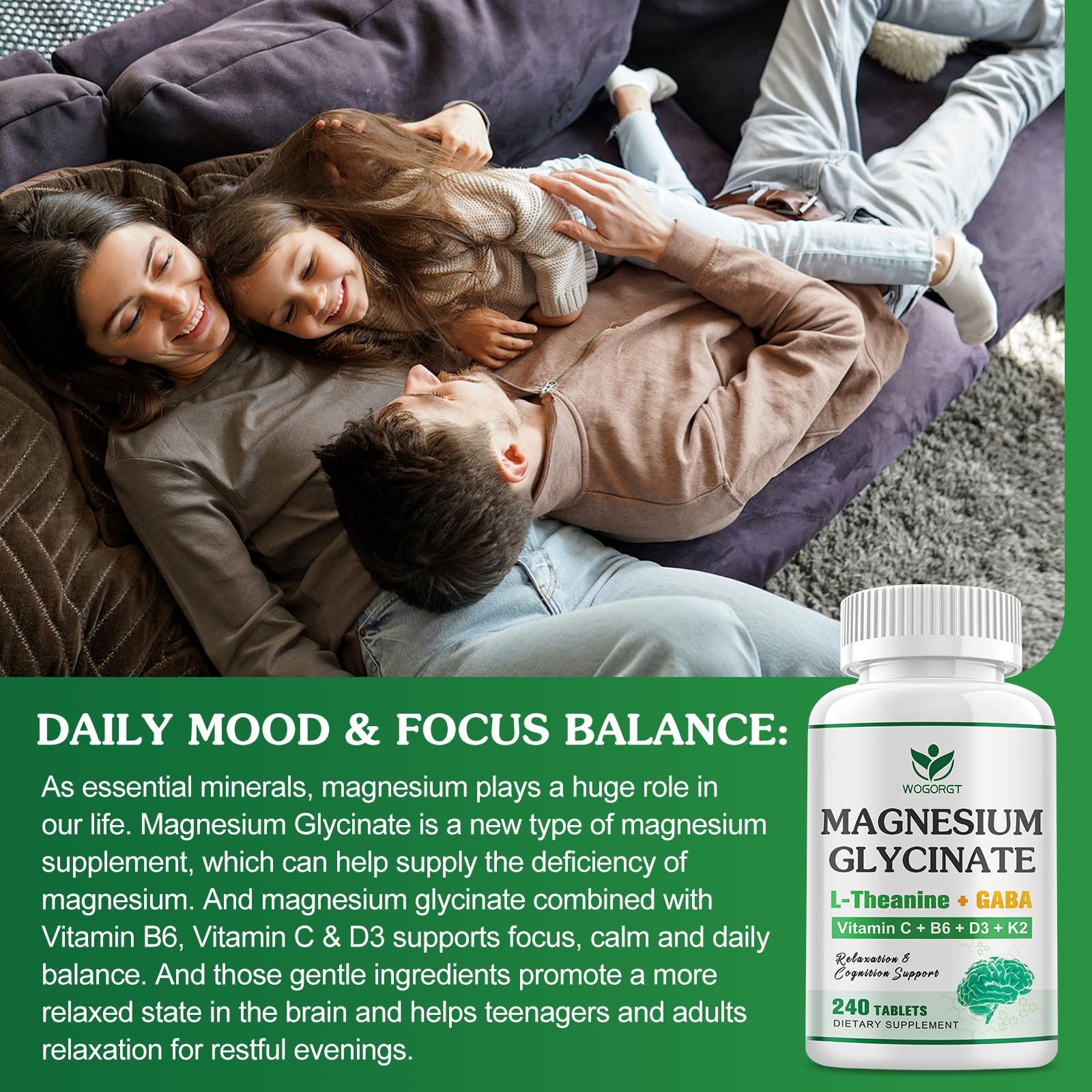 WOGORGT D3 K2 bone support supplement suitable for teens and adults.