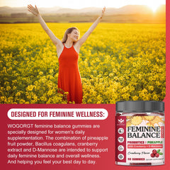 WOGORGT Pineapple-flavored gummies suggesting probiotic benefits and tasty appeal.