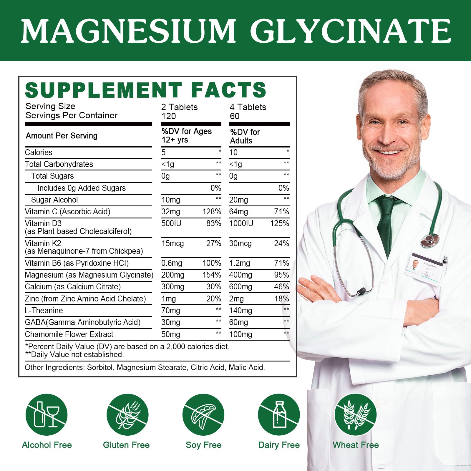 WOGORGT L-Theanine relaxation capsules shown for focused calm.