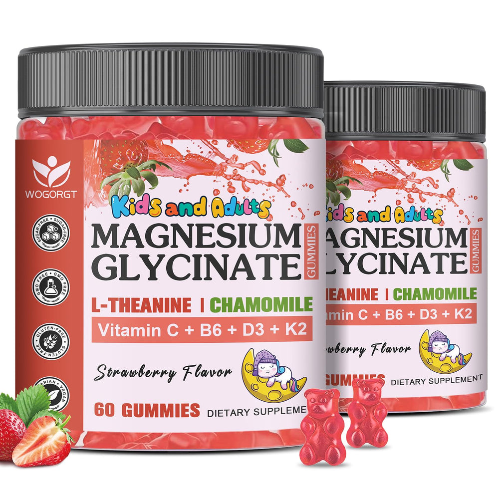 WOGORGT Magnesium Glycinate Gummies bottle front for daily wellness