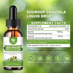 WOGORGT Soursop Drops dropper view emphasizes high absorption formula.