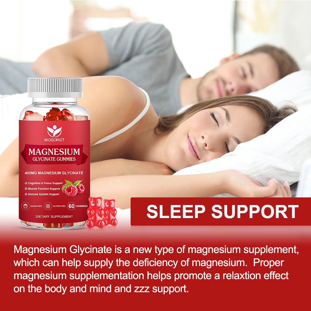 WOGORGT sugar-free gummies provide convenient daily magnesium intake.