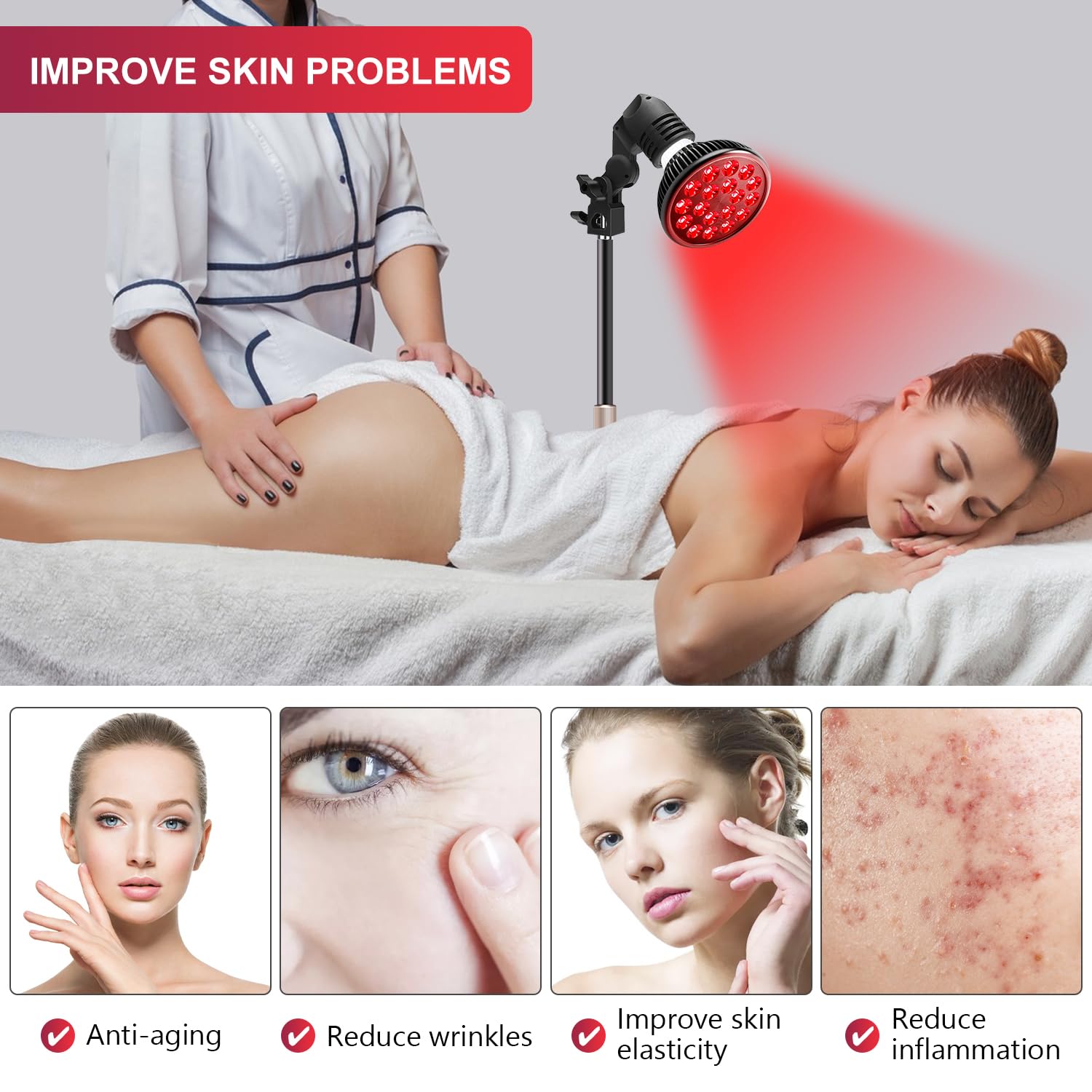 Wolezek 850nm near-infrared penetrates deeper tissues for comfort options.