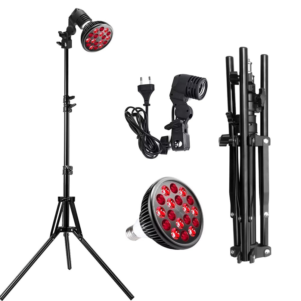Wolezek LED red light lamp on a sturdy stand for versatile placement.