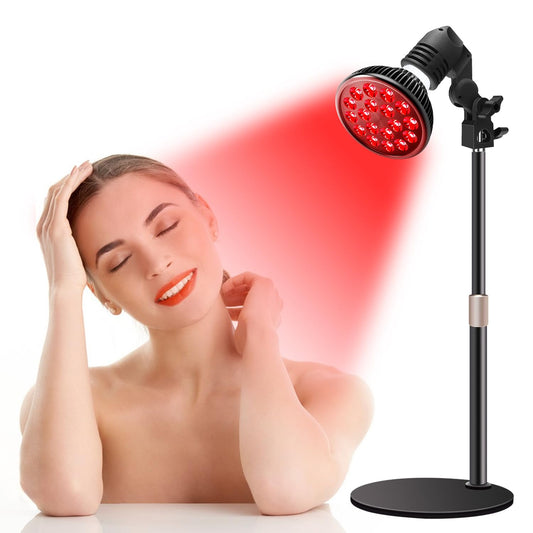 Wolezek red light therapy lamp base provides stable support for home treatment.