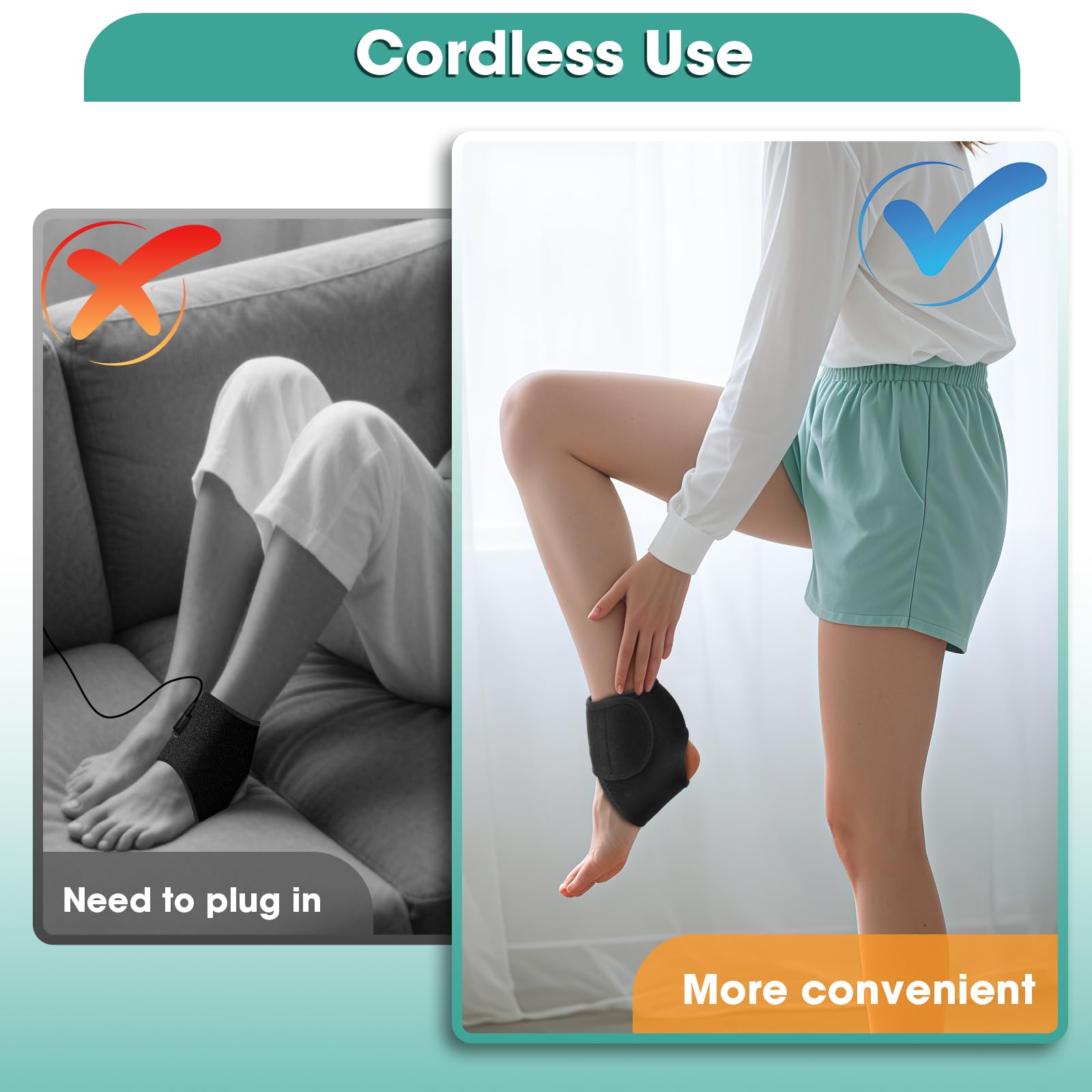 WoloyHeatie ankle brace with adjustable Velcro ensures a secure fit.