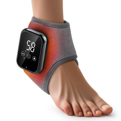 WoloyHeatie cordless ankle heating pad setup for desk-side warmth and relief.