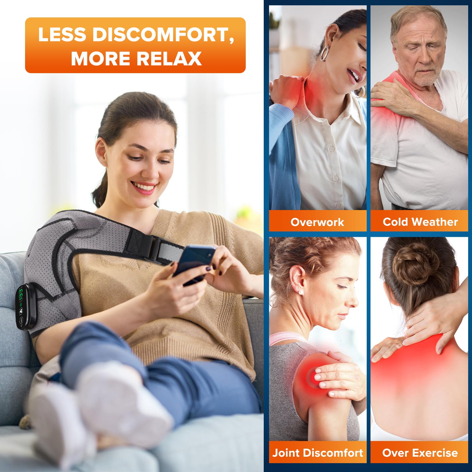 WoloyHeatie adjustable strap ensures secure, universal fit for left or right shoulder