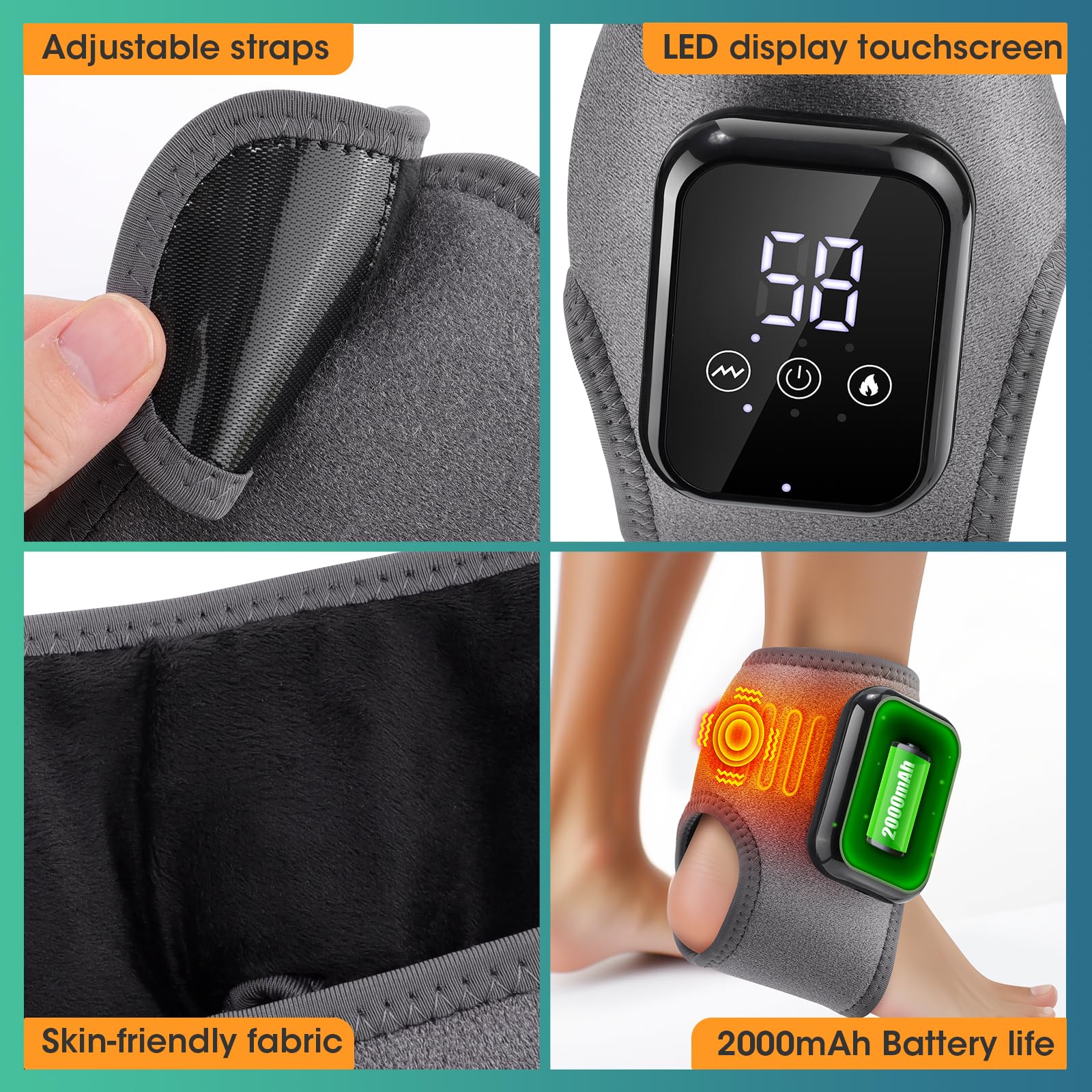 WoloyHeatie soft breathable material ankle pad for skin-friendly wear.