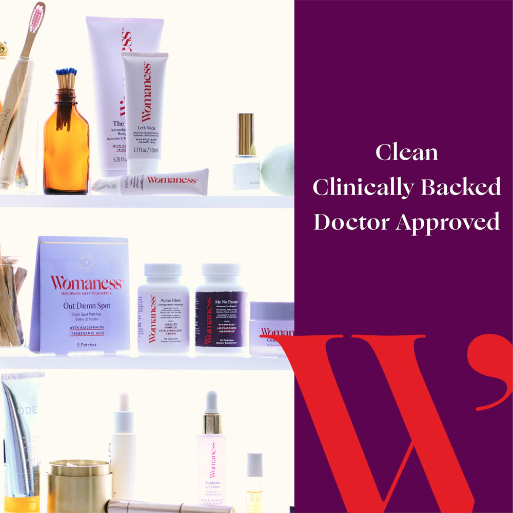 Womaness Active Glow biotin capsules closeup emphasizing nail and hair strength