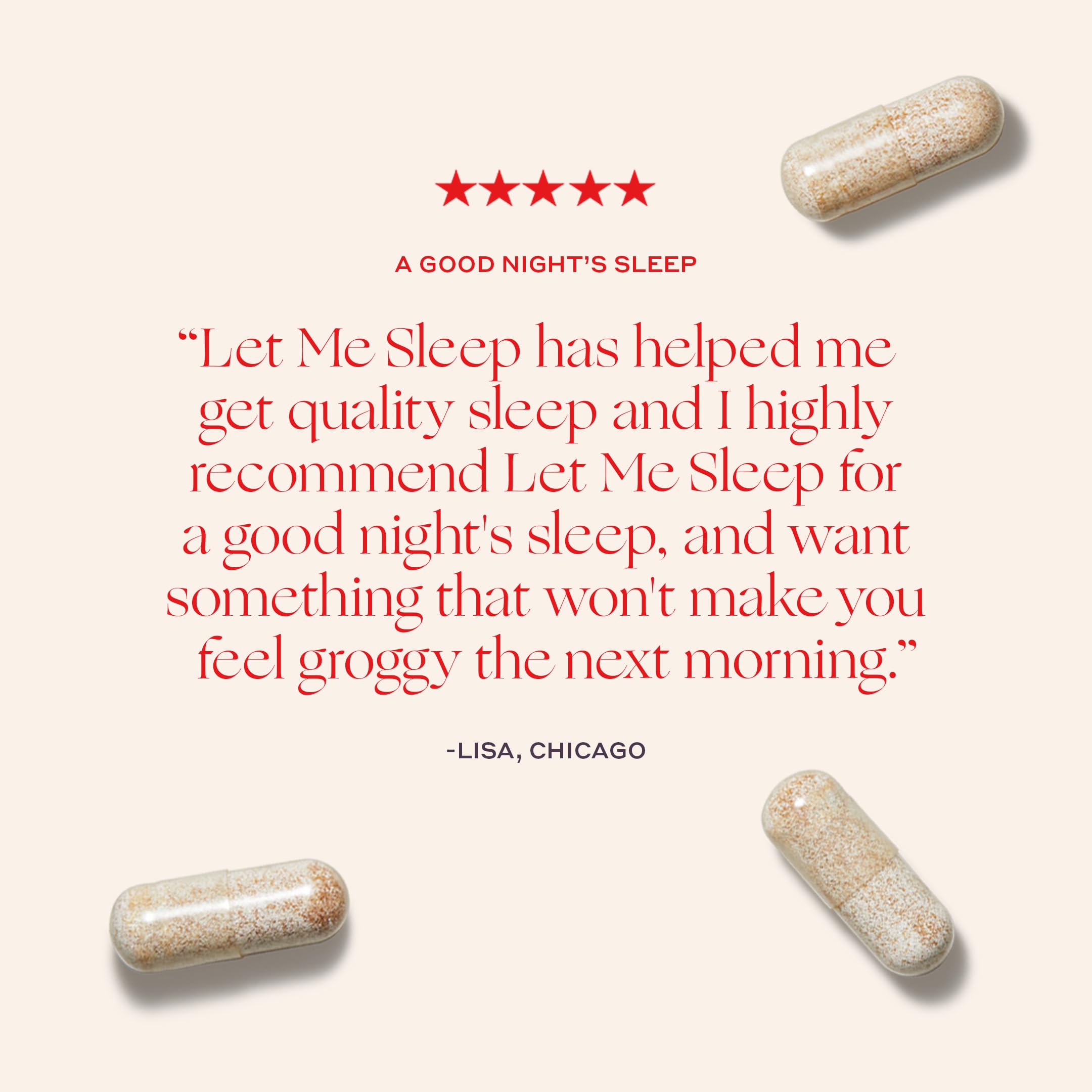 Womaness Let Me Sleep package - signals a daily wind-down ritual.