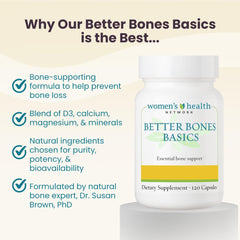 Label highlights manganese and boron along with calcium for broad bone-support nutrients.