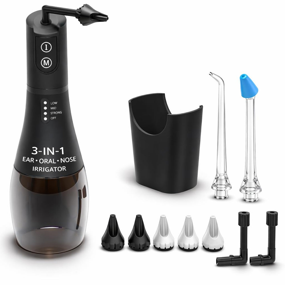 Wonder Family electric ear nose oral irrigator showcases all-in-one hygiene in a compact unit.