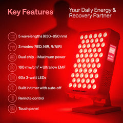 WONDER FAMILY portable red light panel side view showing compact home device.