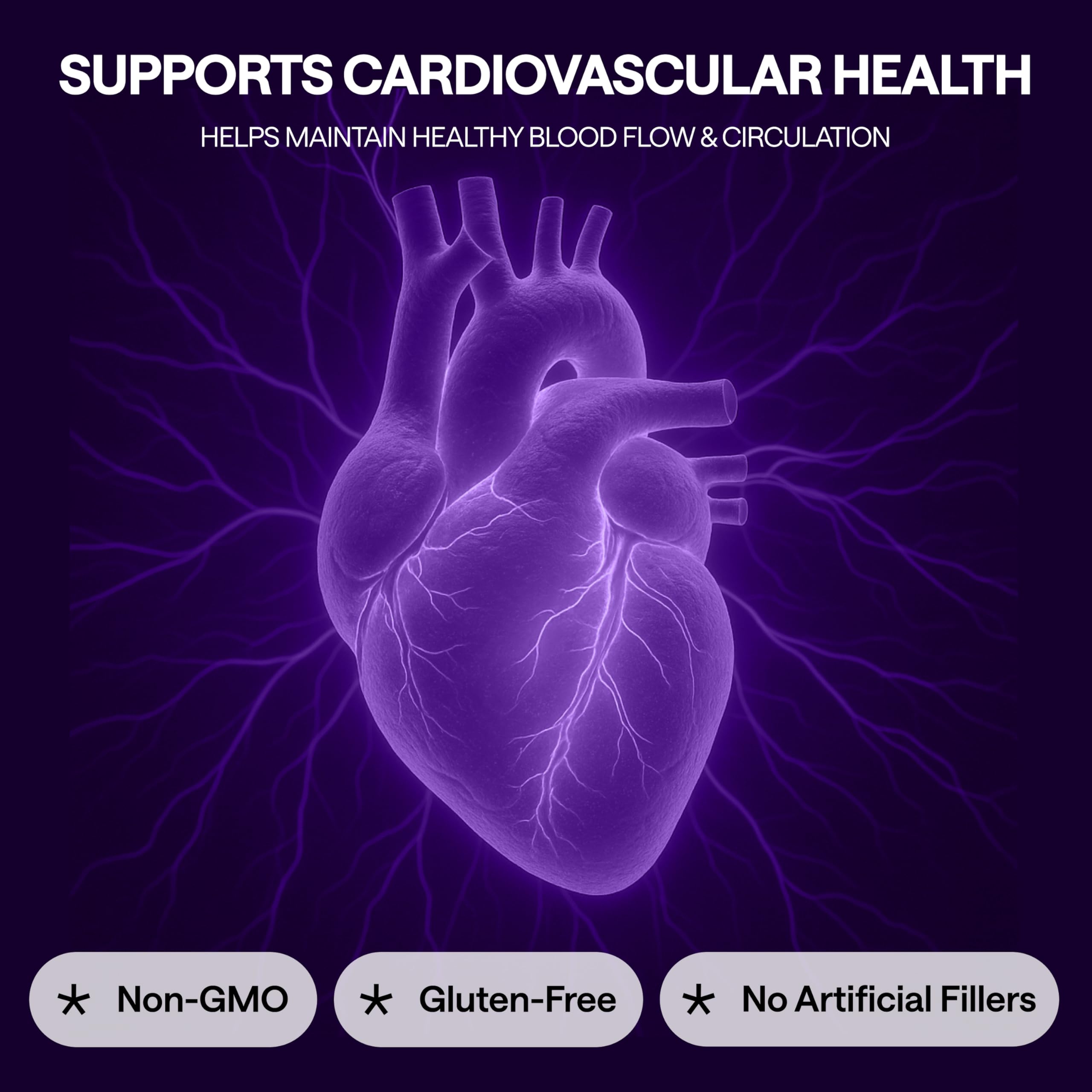 WONDER FAMILY Resveratrol visual hints at heart-support benefits and improved circulation.