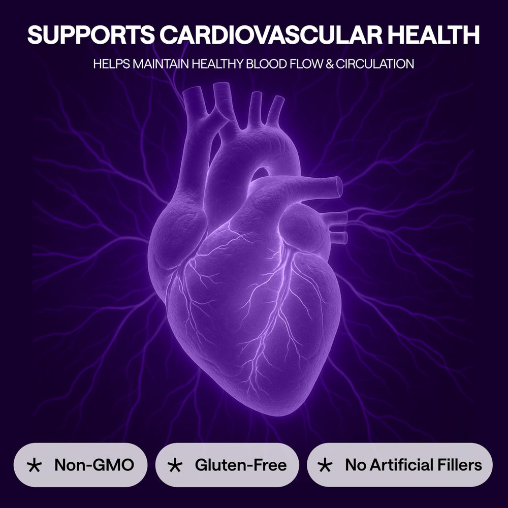 WONDER FAMILY Resveratrol visual hints at heart-support benefits and improved circulation.