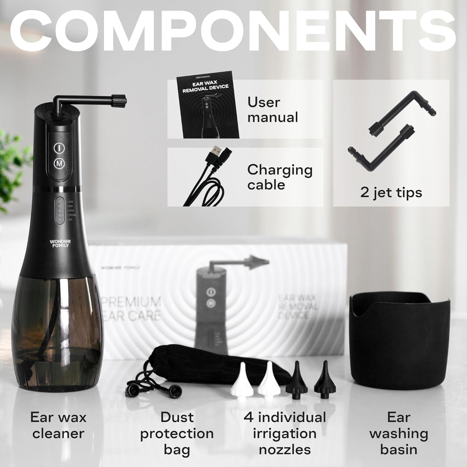 Wonder Family six-nozzle attachment set offers versatile irrigation options.