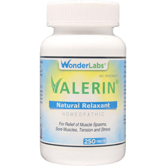 Wonder Laboratories Valerian natural relaxant bottle for relaxation and relief.