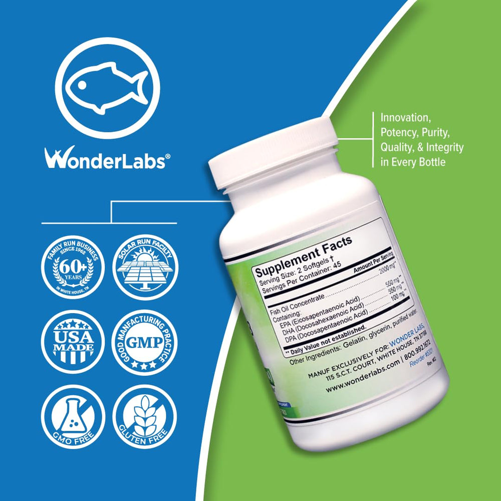 Wonder Laboratories EZ Omega-3 molecular distillation for purity.