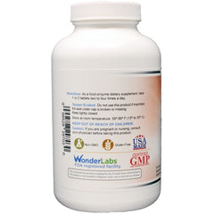 Wonder Laboratories pancreatin enzymes label highlighting comprehensive enzyme blend