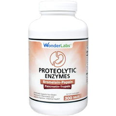 Wonder Laboratories proteolytic enzymes bottle frontal view for digestive support