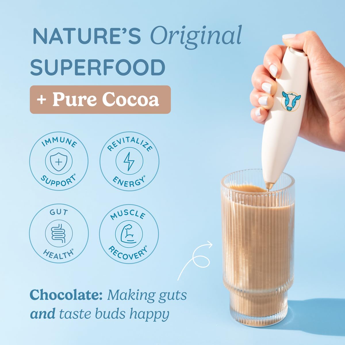 WonderCow Colostrum label close-up communicates pure, ethical sourcing.