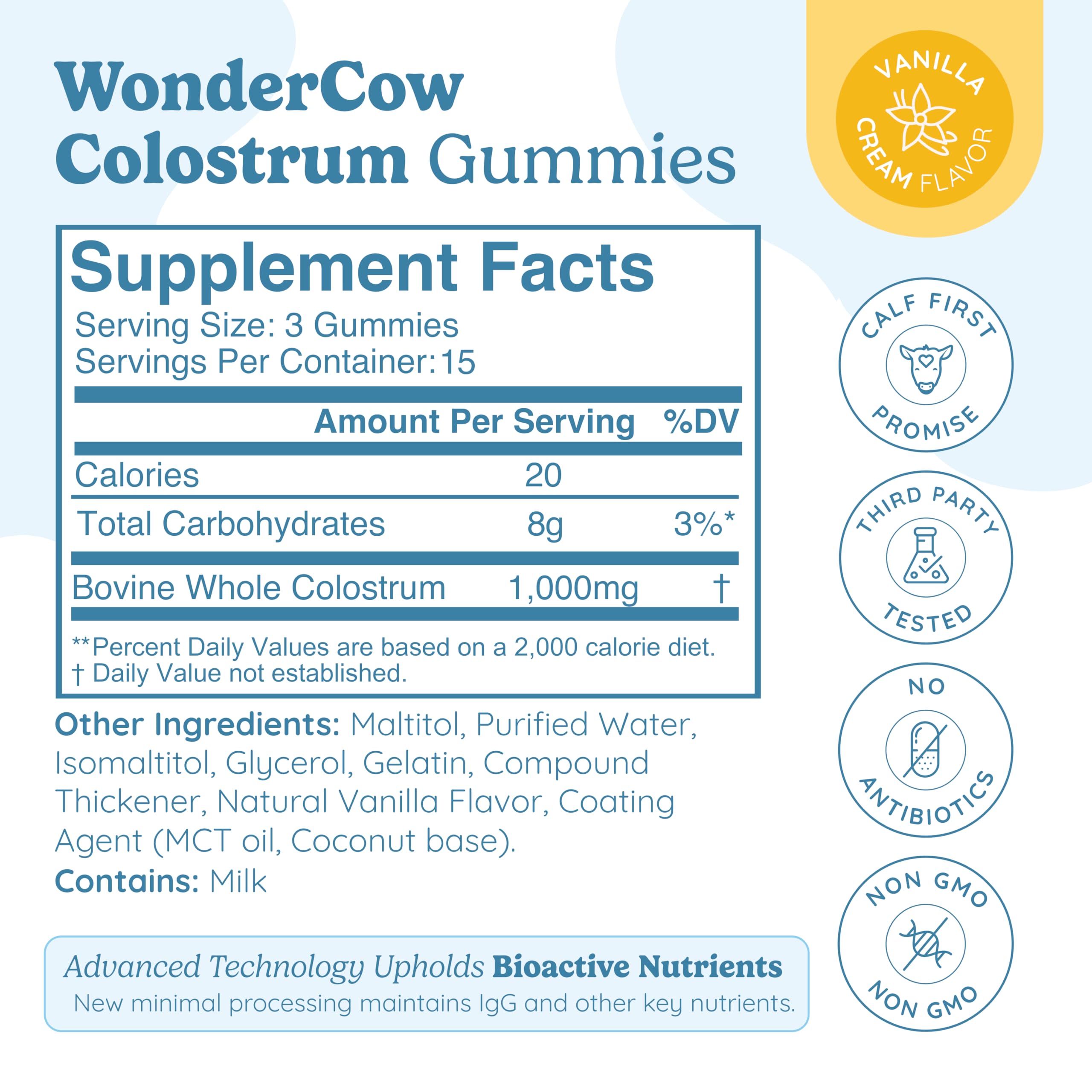 WonderCOW Colostrum Gummies travel pack suits workouts and travel.