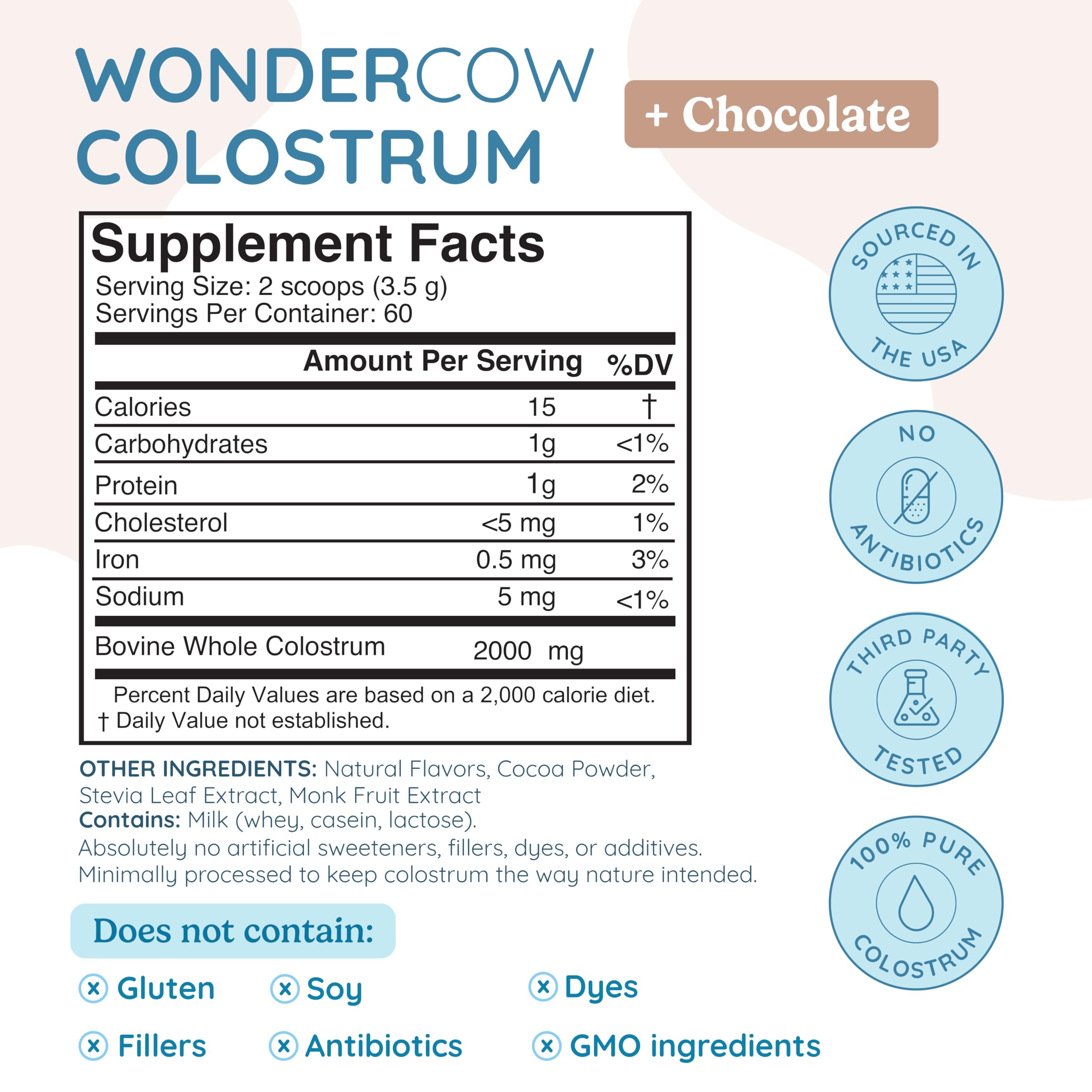 WonderCow Colostrum powder scoop demonstrates easy daily serving.
