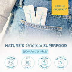 WonderCow colostrum powder blended into a smoothie for convenient nutrition.