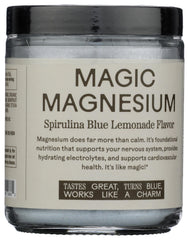 Wooden Spoon Herbs Magic Magnesium Citrate blue lemonade glass with ice for refreshment