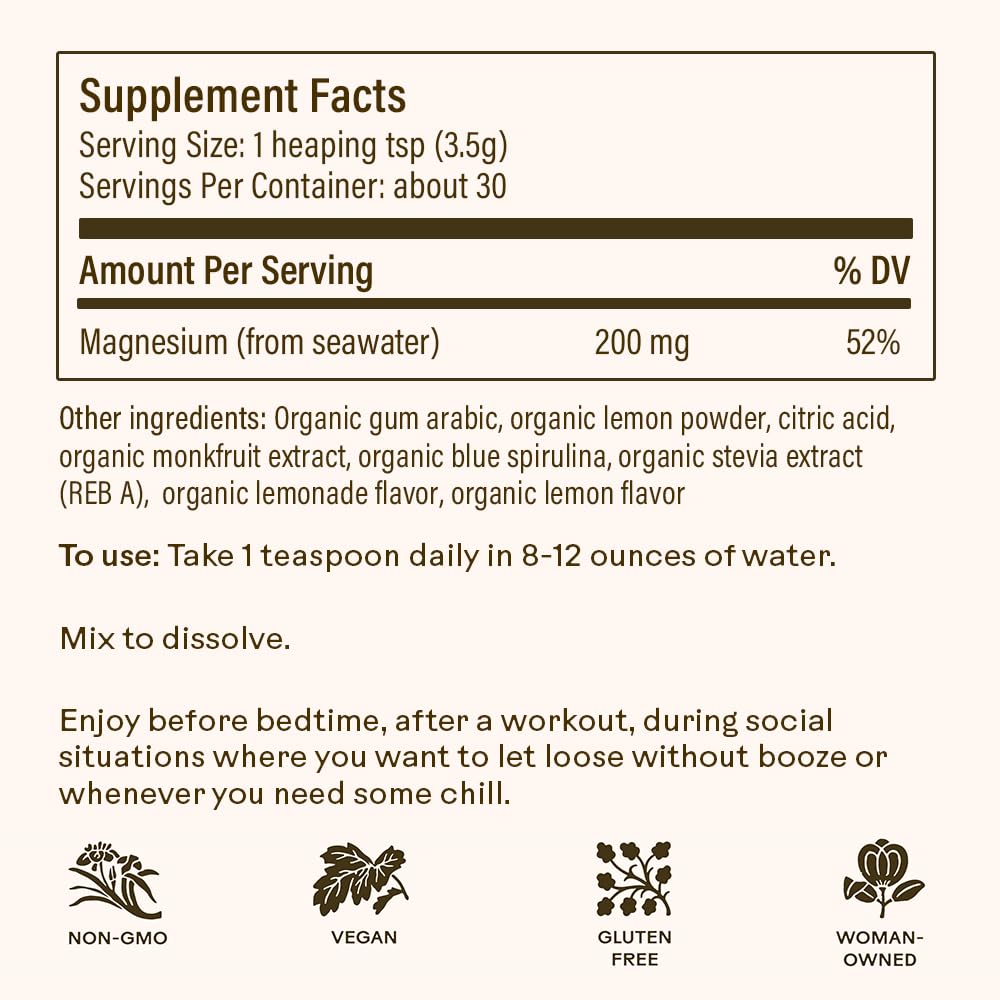 Wooden Spoon Herbs Magic Magnesium Citrate blue lemonade powder dispense for easy dosing