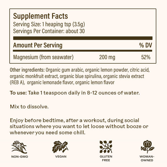 Wooden Spoon Herbs Magic Magnesium Citrate blue lemonade powder dispense for easy dosing