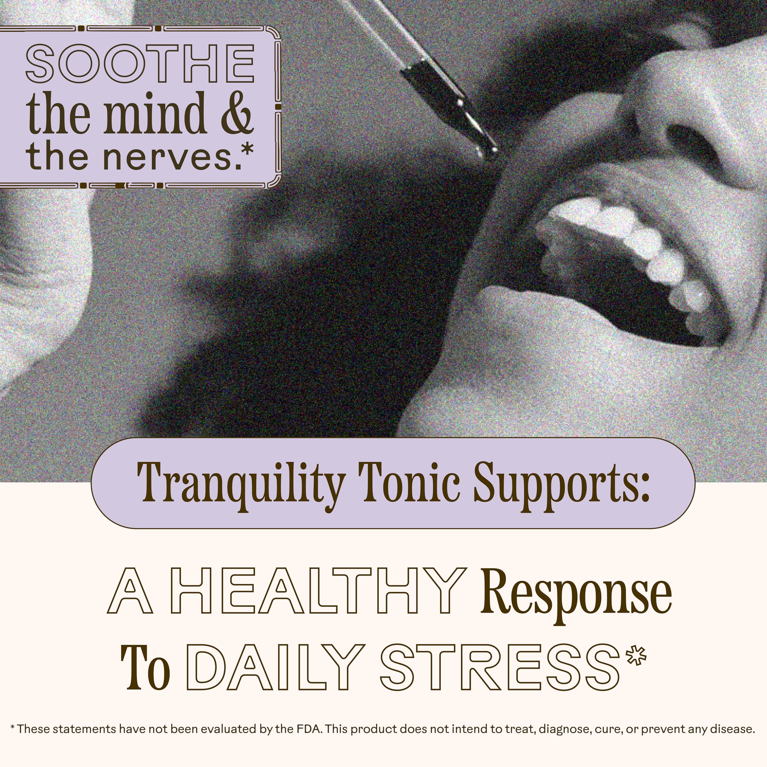 Label highlights organic ingredients and sleep support.
