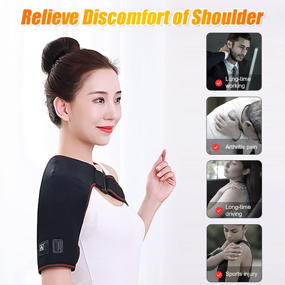 WOOLALA heating pad covers shoulder and upper arm with deep warmth