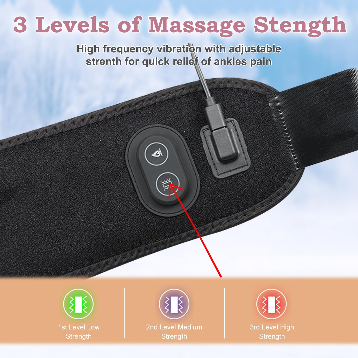WOOLALA heated massage wrist wrap worn for everyday comfort.