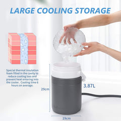 Cryo Cuff knee cold therapy bucket stores ice for longer sessions.