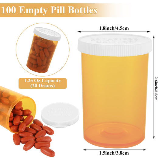 WOPPLXY 20-dram bottles with safety caps, ideal for travel and daily use