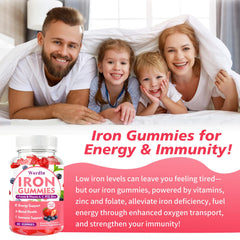 Wordln Iron Gummies kids-friendly serving size with gentle chew.
