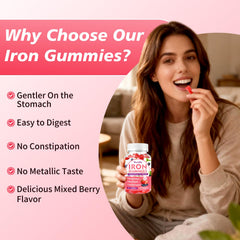 Wordln vegan iron gummies packaging highlighting sugar-free formula.
