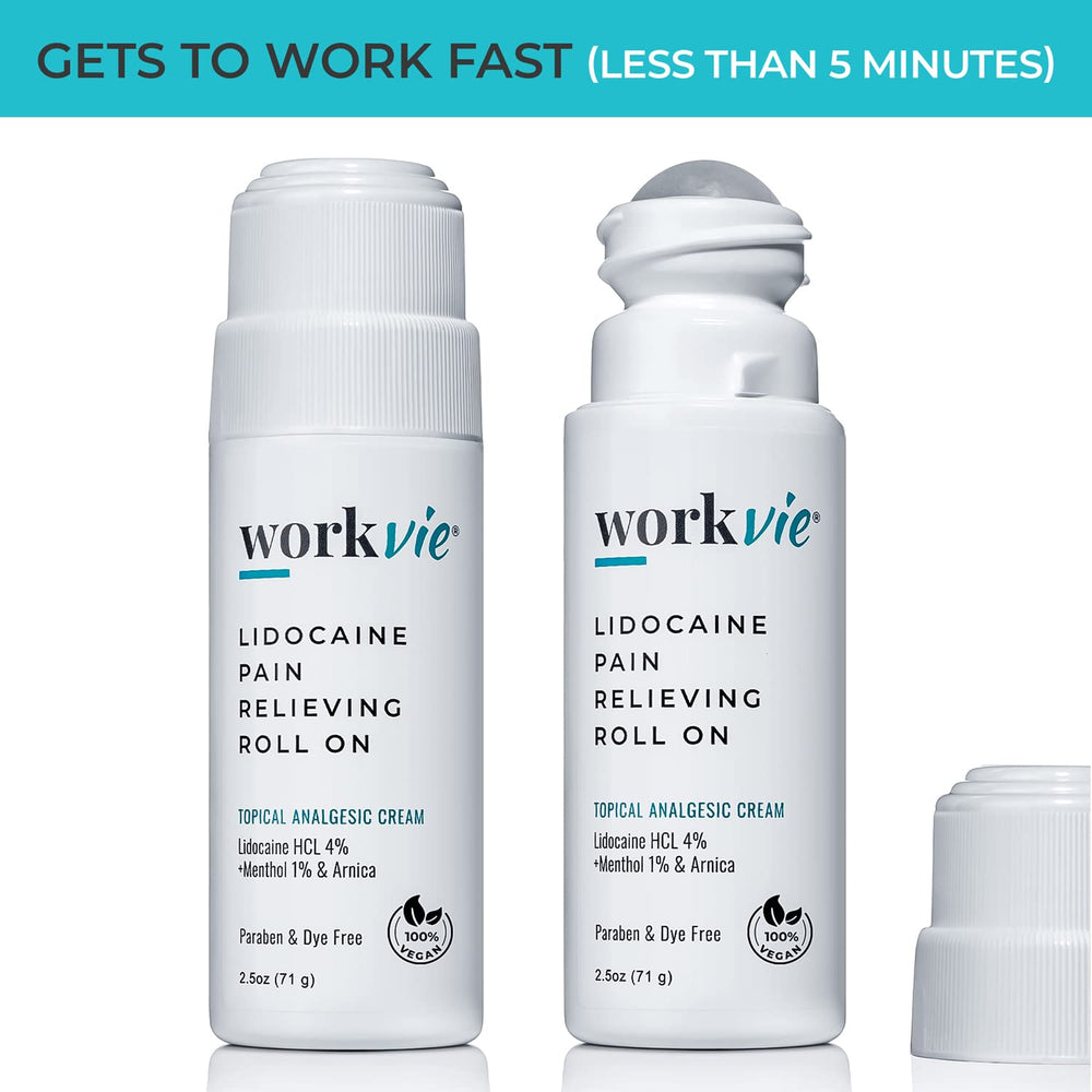 Workvie arnica menthol roll-on cream highlights natural soothing ingredients