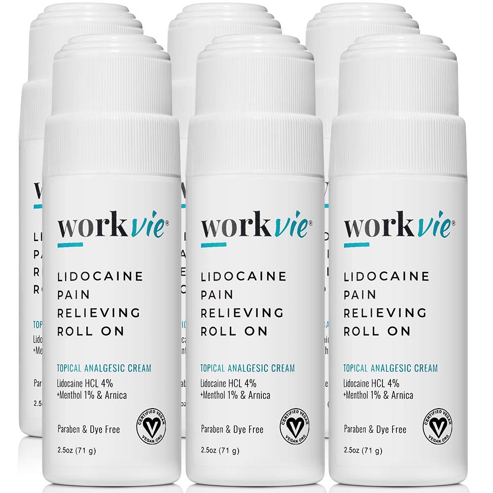 Workvie Lidocaine Roll-On bottle ready for quick, targeted relief.