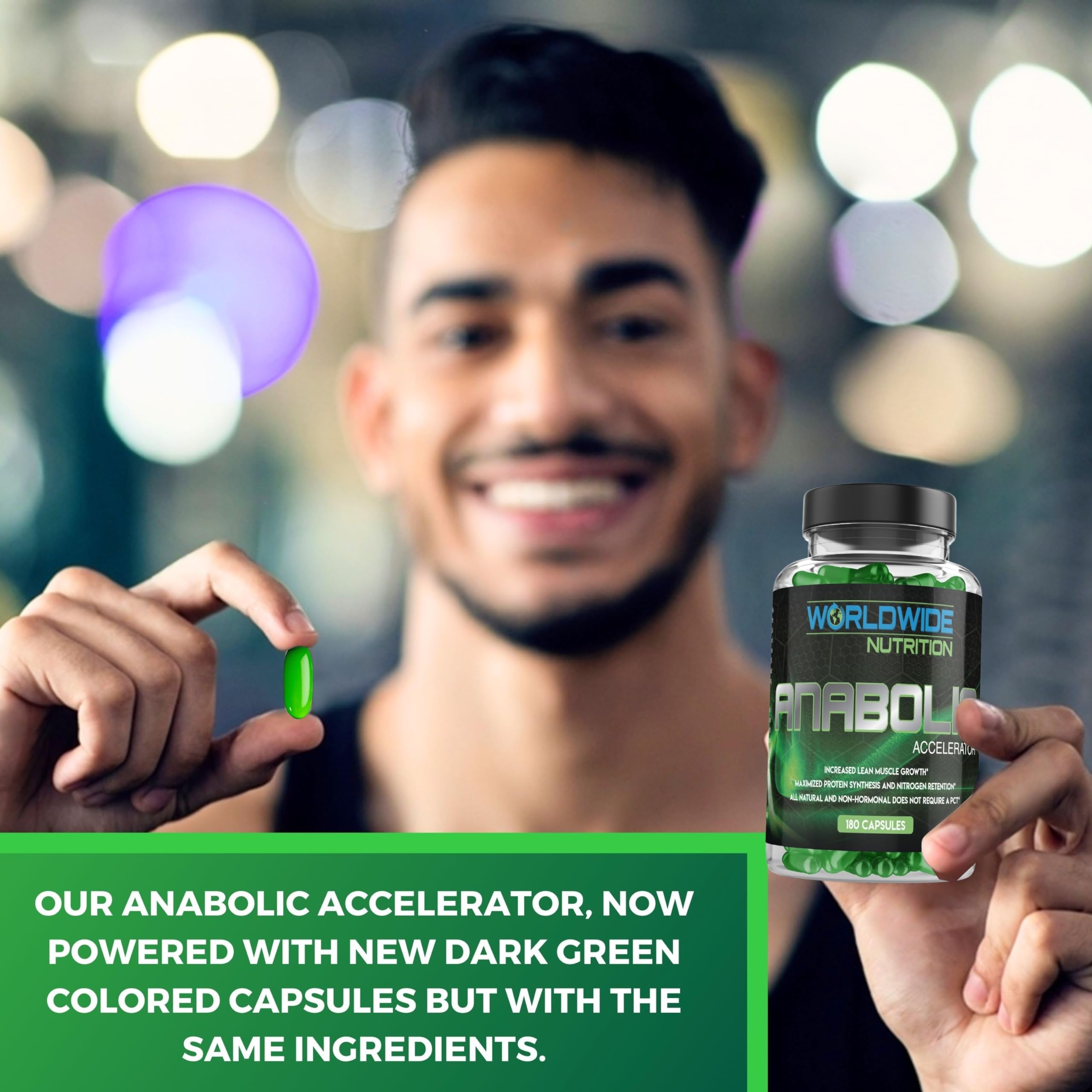 Worldwide Nutrition Anabolic Accelerator in gym setting promoting recovery