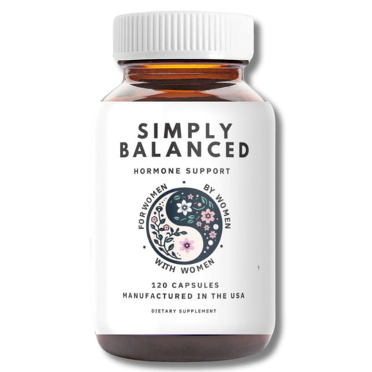WorthWell Simply Balanced bottle front shows daily balance and calm focus