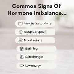 WorthWell Simply Balanced bottle with glass conveys natural hormone support