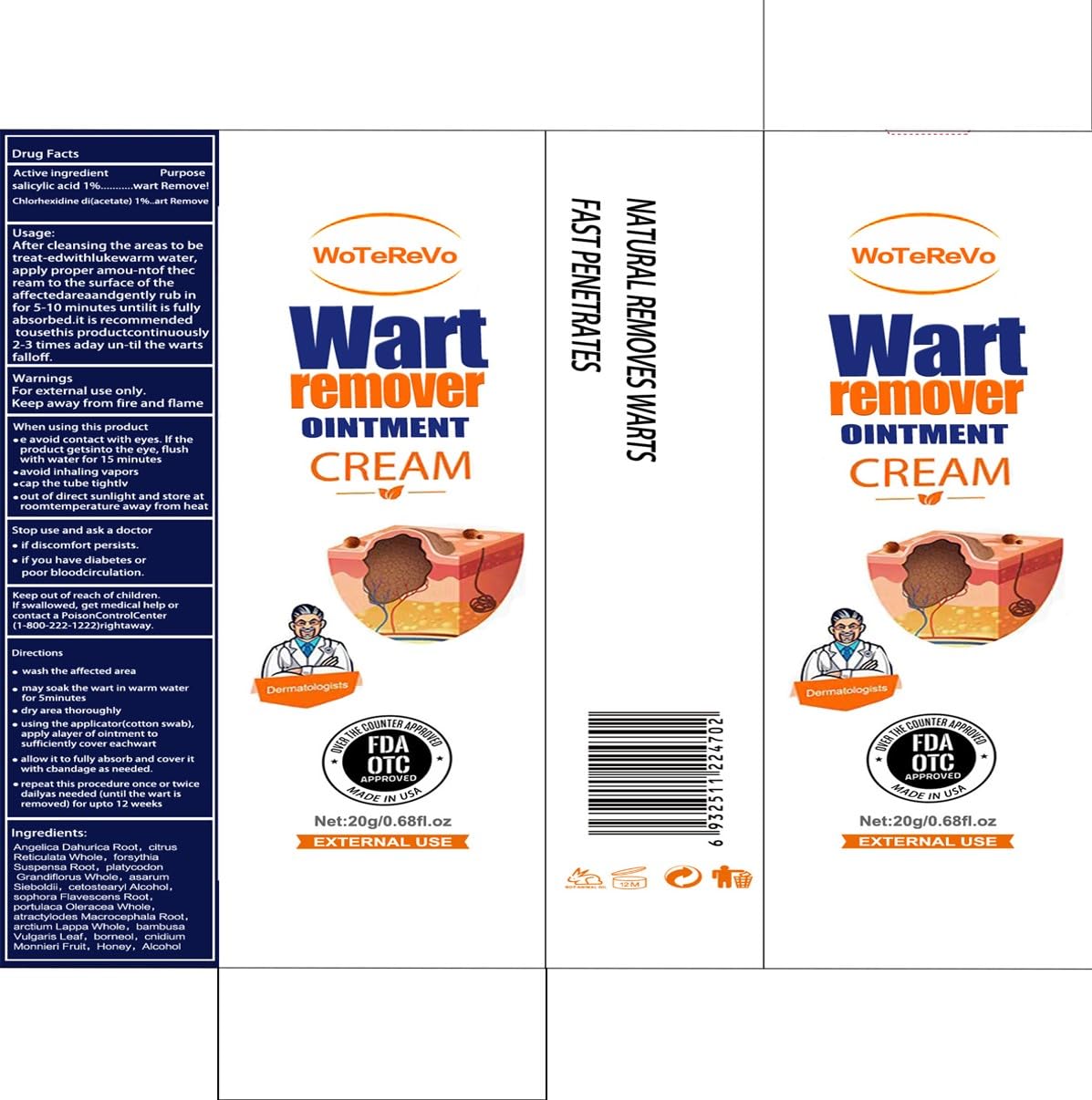 WoTeReVo storage and safety label emphasizes heat-free, room-temperature storage.