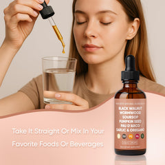 WOVOEO herbal blend texture close-up in bottle