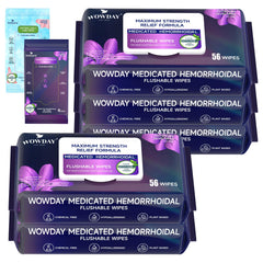 WowDay flushable wipes pack for discreet, on-the-go perineal care